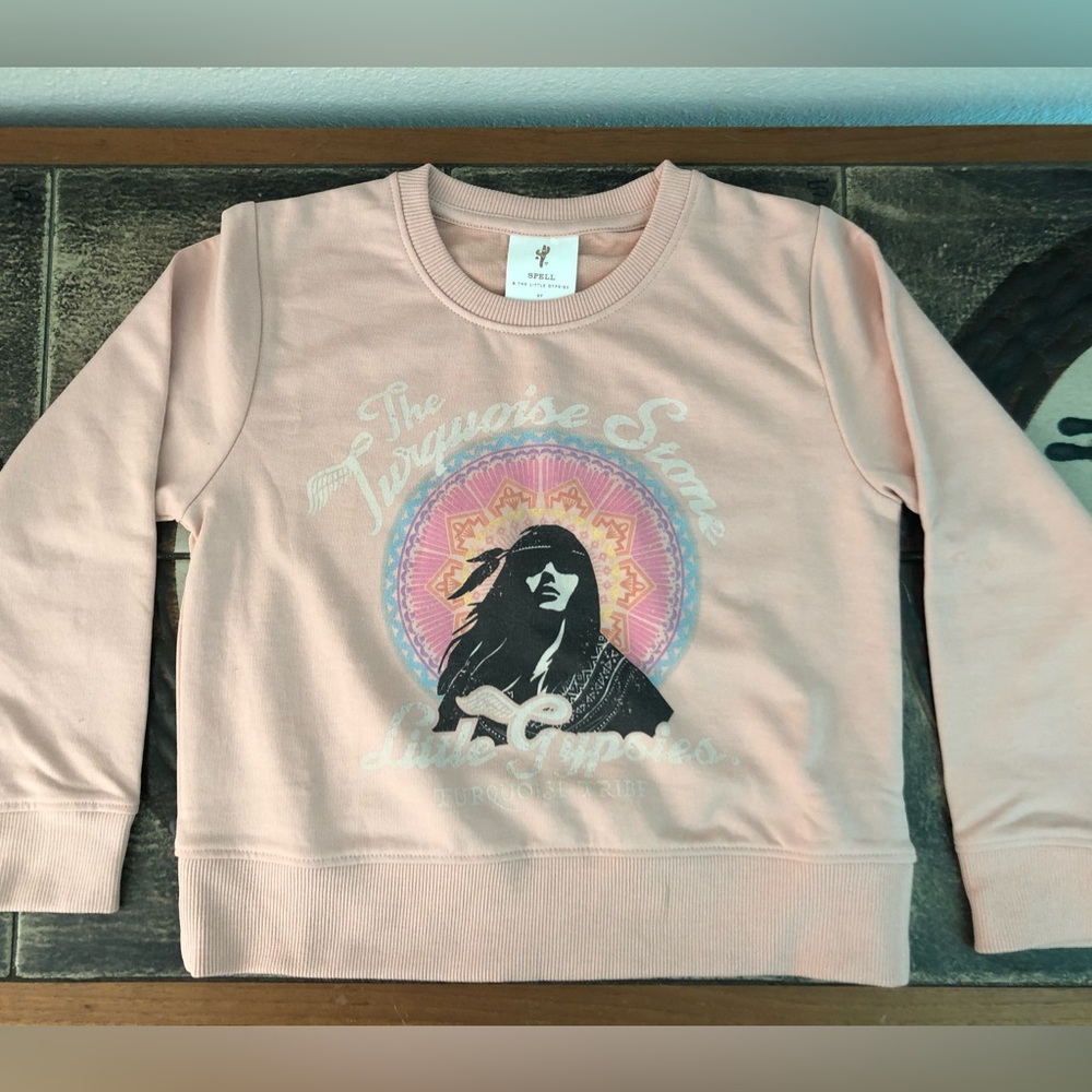 Spell Little Gypsies BNWT Turquoise Stone Jumper, Pink 6Y BNWT